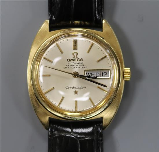 A gentlemans early 1970s steel and gold plated Omega Automatic Constellation wrist watch, movement c.751,
